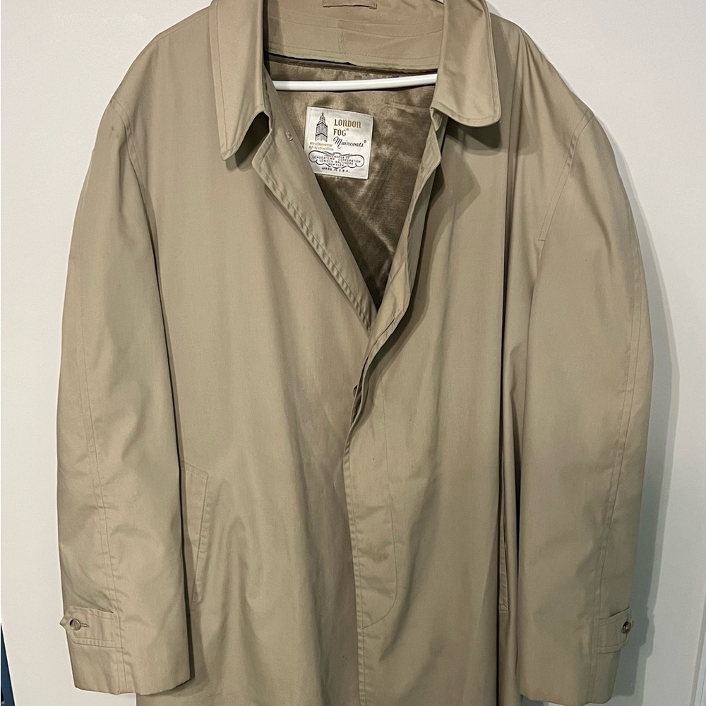 London Fog Tan Trench Coat Classic Design